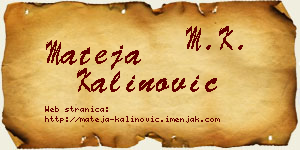 Mateja Kalinović vizit kartica